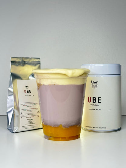 Le set d'ube Ubaï autour d'un ube mango latte 